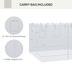 Canopy Screen Walls, Replacement Netting with 6 Service Windows and 1 Door, for 10' x 10' Canopy Tent, White