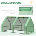 Portable Mini Greenhouse, Outdoor Garden with Large Zipper Doors and Water/UV PE Cover, 5.9' x 3' x 3', Green