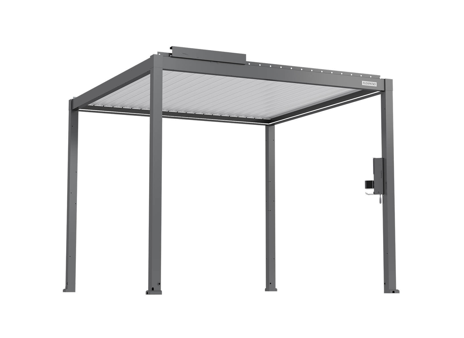 POWER+ Gen 2 Motorized Pergola with Motorized Louvers, 10'L x 10'W, Gray with White Louvers, 6063-T5 Aluminum