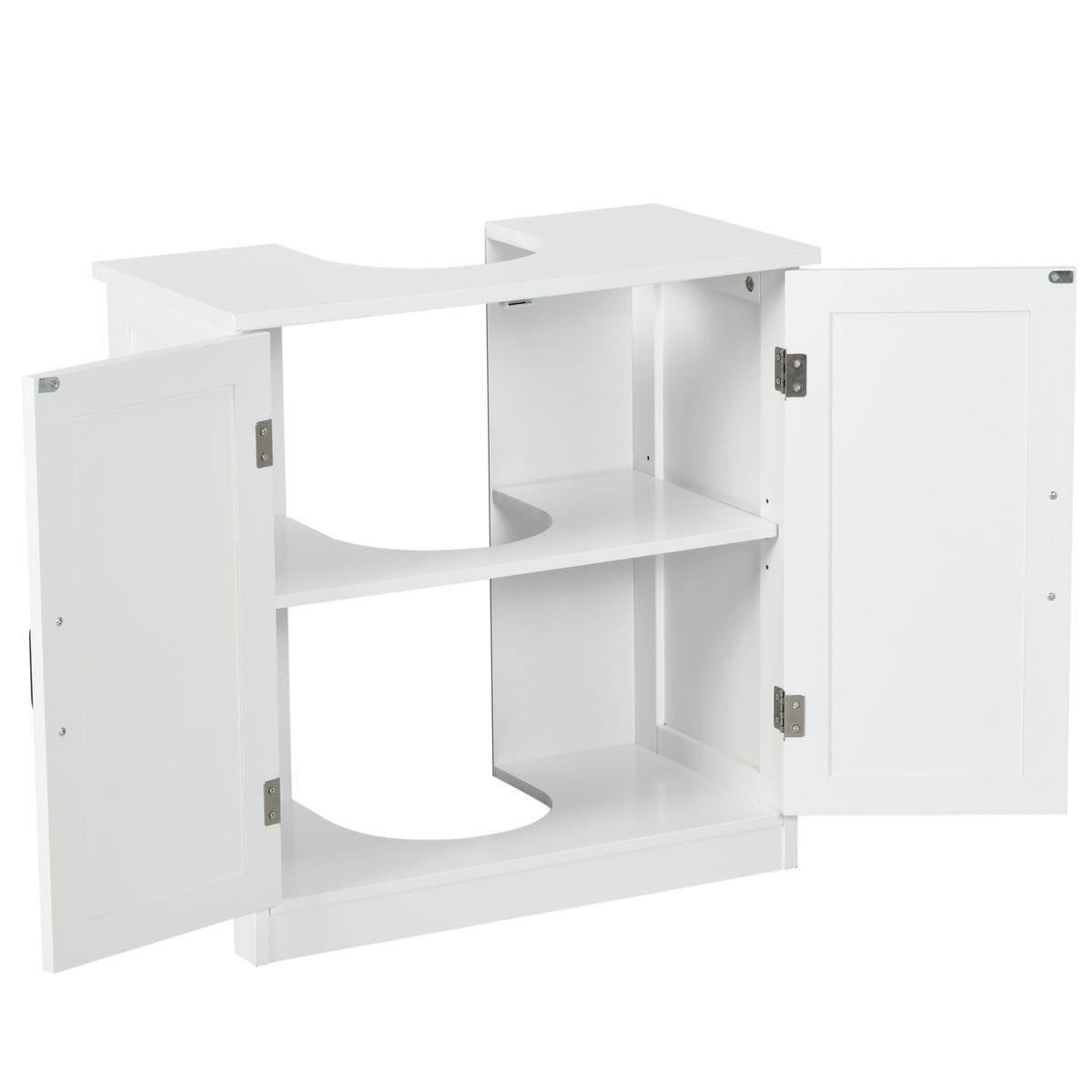 Bathroom Sink Cabinet, Pedestal Sink Cabinet with Adjustable Shelf, White