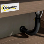Wooden Potting Bench with Storage, Sink, Water Tap for Backyard, Patio, Balcony, Dark Brown