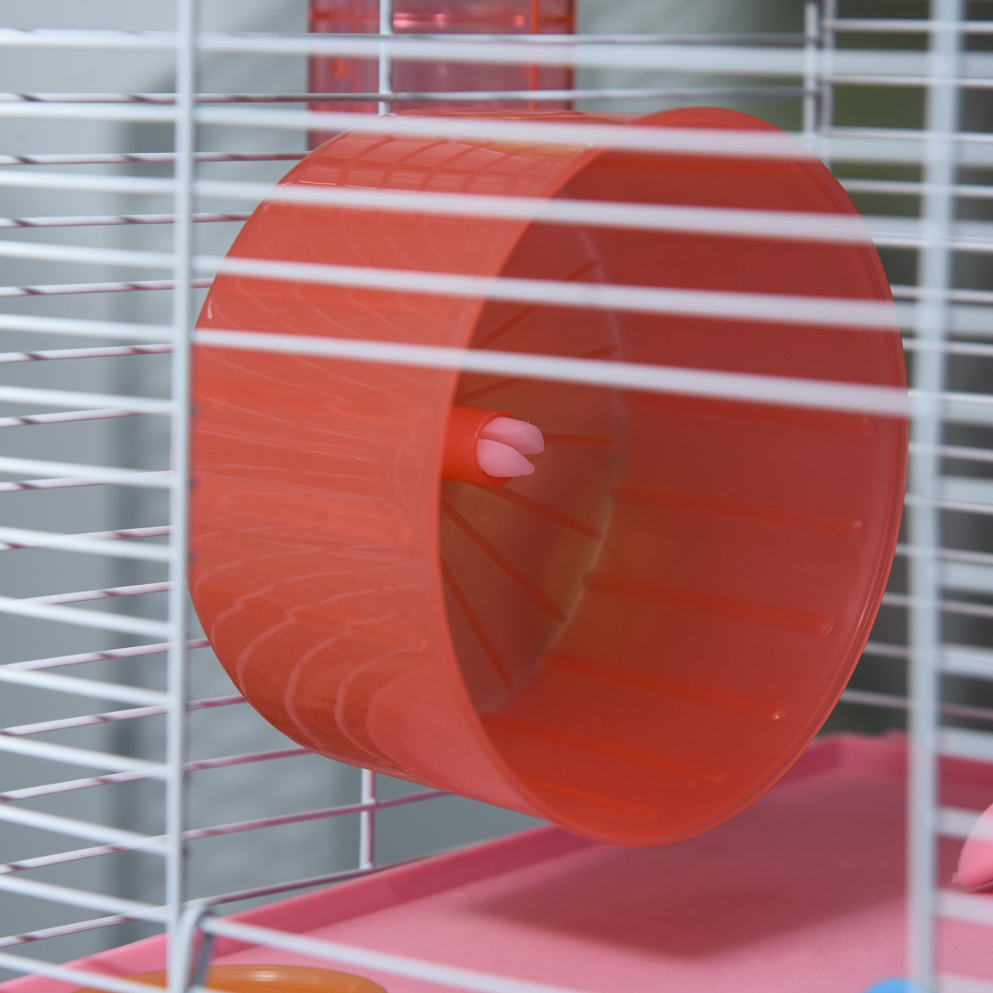 5 Tiers Hamster Cage Portable Animal Travel Carrier w/ Exercise Wheels Tube