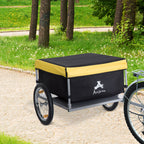 Bicycle Cargo Trailer, Two-Wheel Bike Luggage Wagon Trailer with Removable Cover, Fits 20" - 26" Bicycle Wheels, Yellow