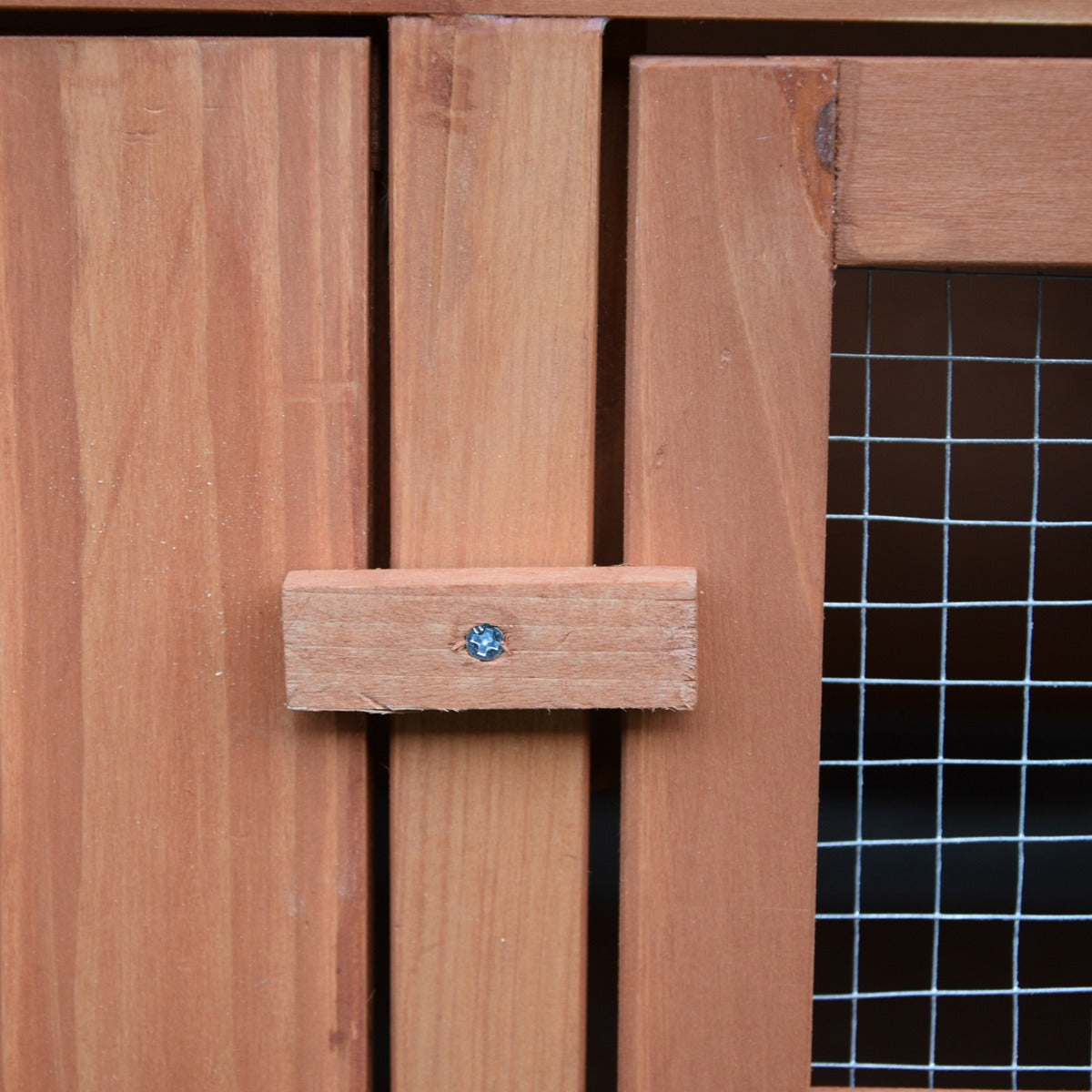 Rabbit Cage Outdoor, 62" Wooden Outdoor Rabbit Hutch, Small Animal Habitat with Detachable Run and Elevated Main House, Natural