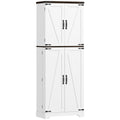 64" Tall Kitchen Pantry Cabinet with Motion Sensor Light, Spice Racks and Adjustable Shelves, White