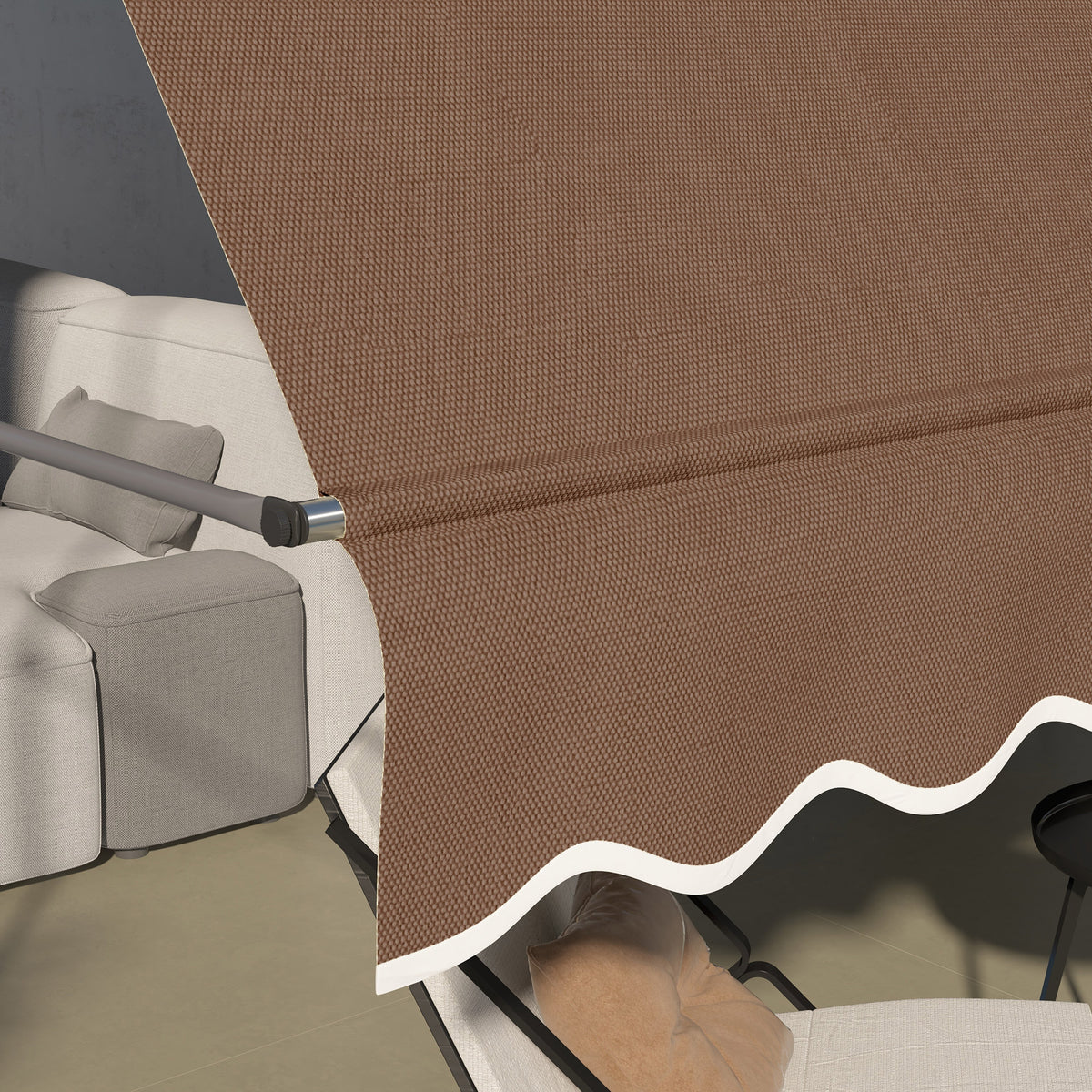 10' x 4' Manual Retractable Awning, Non-Screw Patio Awning, UV Resistant, for Window or Door, Coffee