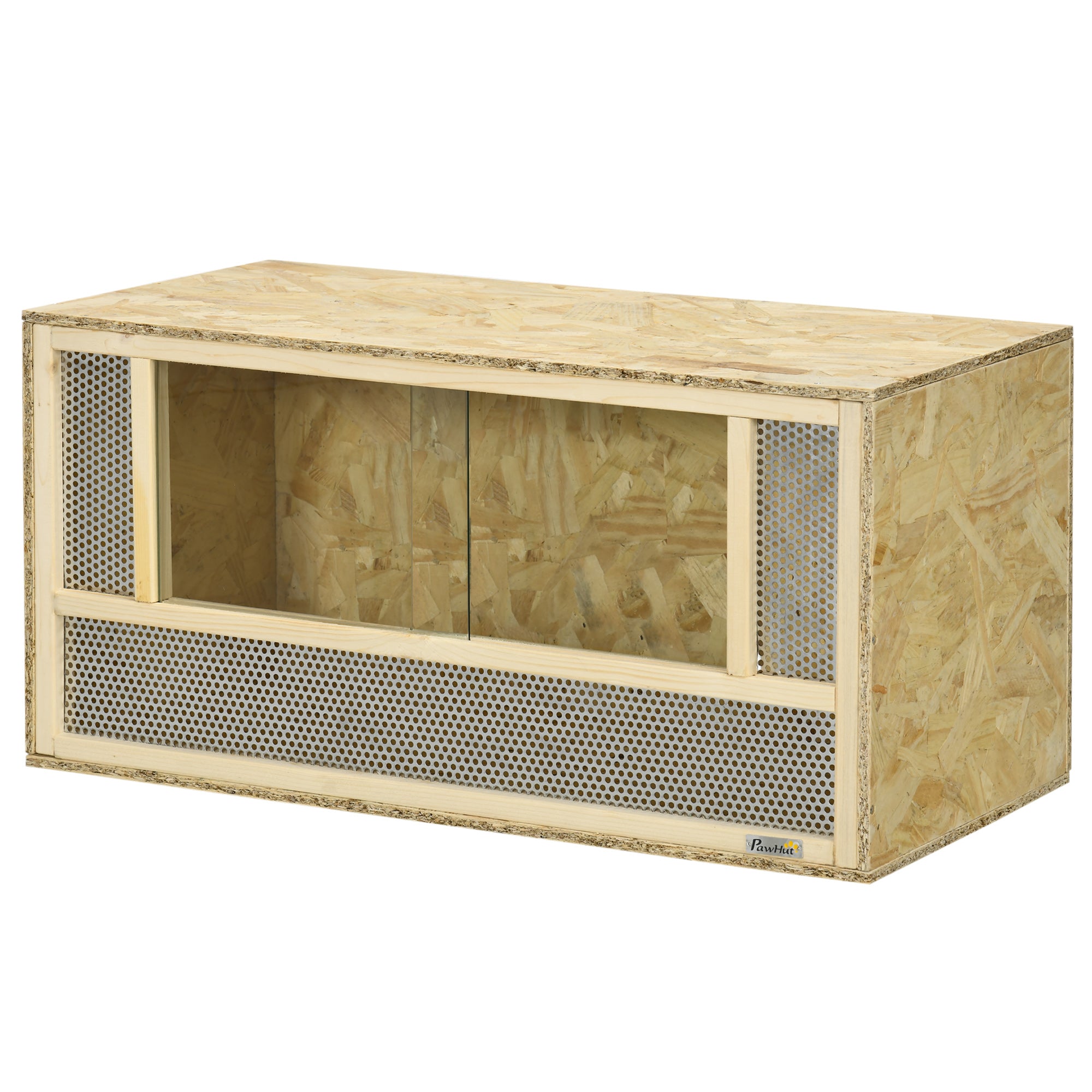 Wooden Reptile Terrarium with Sliding Door for Chameleon, Lizard, Snake, Frog, Turtle, 31.5" x 15.7" x 15.7"