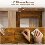Farmhouse Console Table, 63" Narrow Entryway Table with Thickened Tabletop for Living Room, Hallway, Distressed Brown