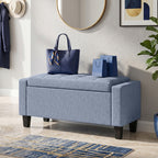 Storage Ottoman, Storage Bench with Wooden Legs, Tufted Armrests for Entryway, Living Room, Bedroom, 36.6", Dark Gray