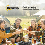6FT 3 PCS Portable Camping Table and Chairs, Folding Picnic Table Bench Set with Carrying Handles for BBQ, Party, White