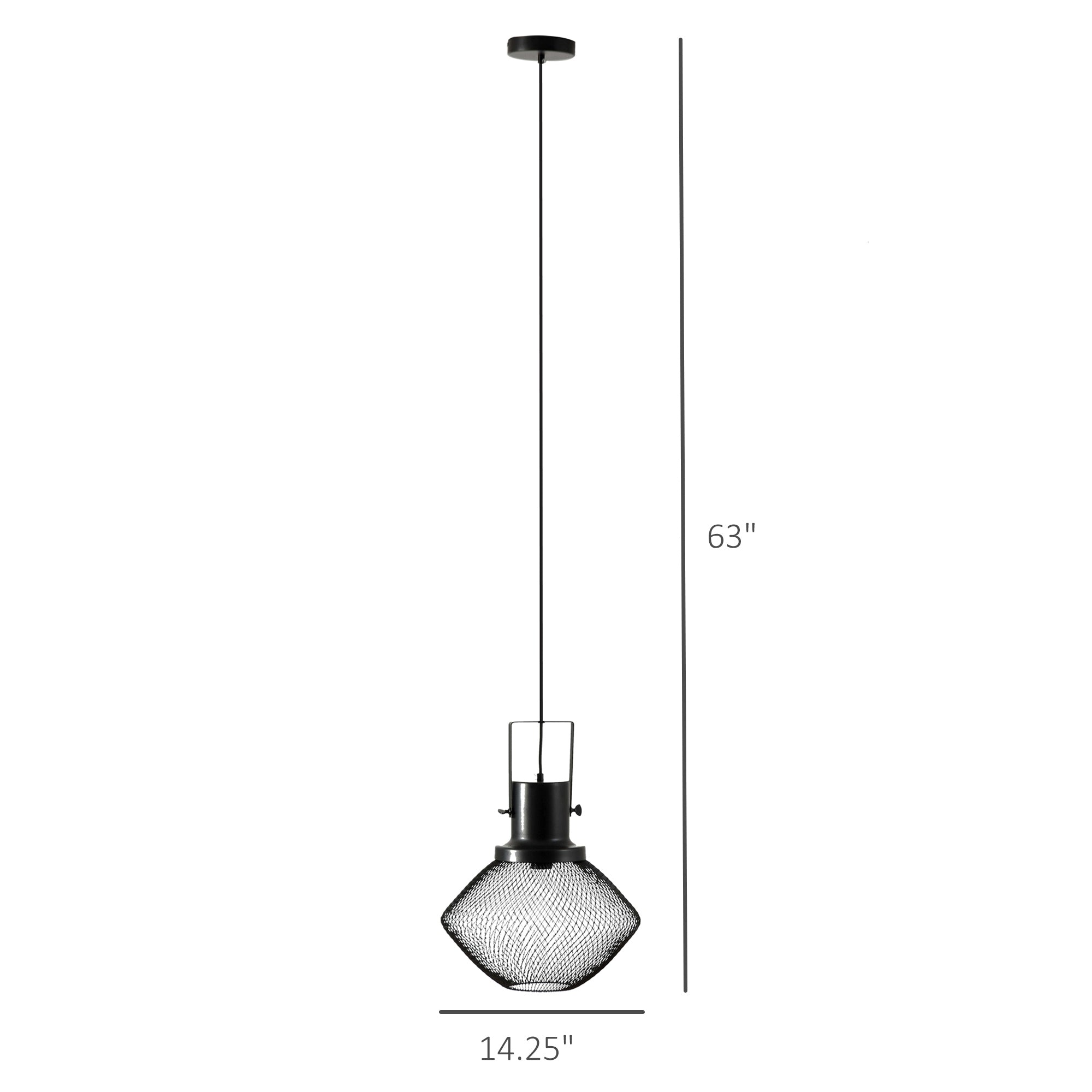 Industrial Pendant Light Fixtures with Adjustable Hanging Chain, Black