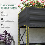 Galvanized Raised Garden Bed, Metal Planter Box with Legs, Storage Shelf and Bed Liner, Dark Gray