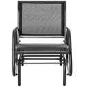Outdoor Glider Chair, Steel Swing Chai with Curved Armrests for Porch, Garden, Poolside, Balcony, Black