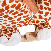 Kids Plush Rocking Horse Giraffe Style Themed Ride-On Chair Toy With Sound Brown