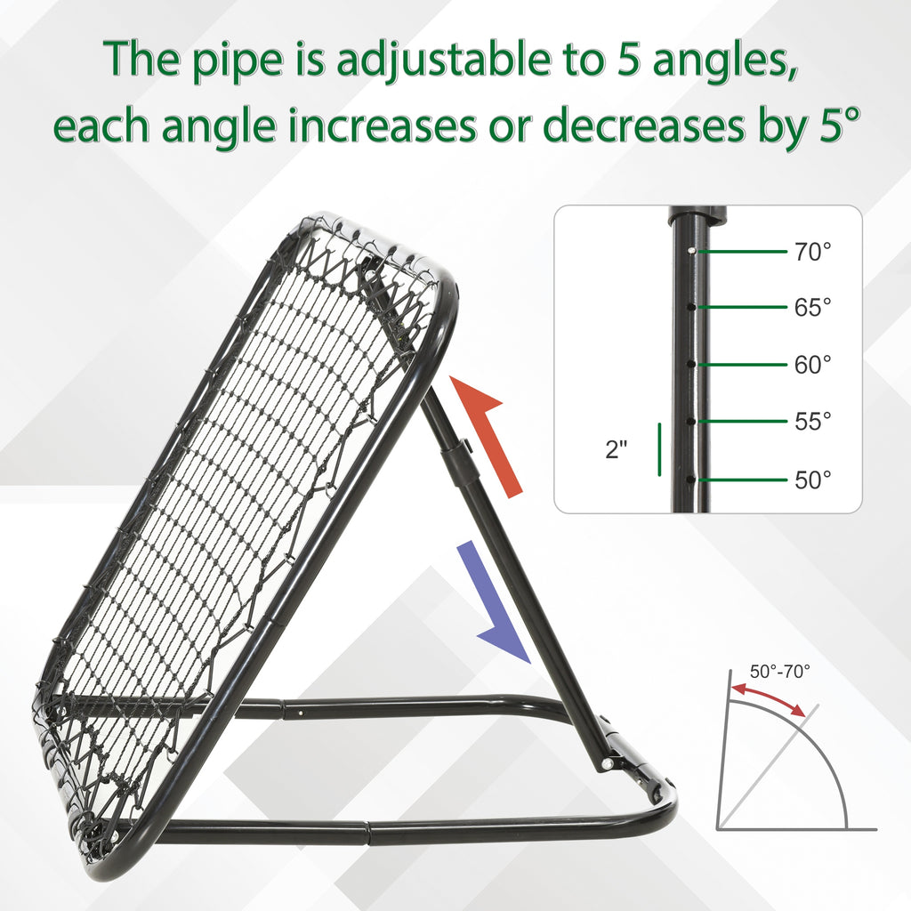 Soccer Rebounder Net, 3' x 3', Angle Adjustable Portable Training Goal Net with Quick Folding Design, Sturdy Metal Tube