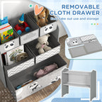 Toy Organizer with 6 Storage Bins, 25" x 12" x 26", Gray