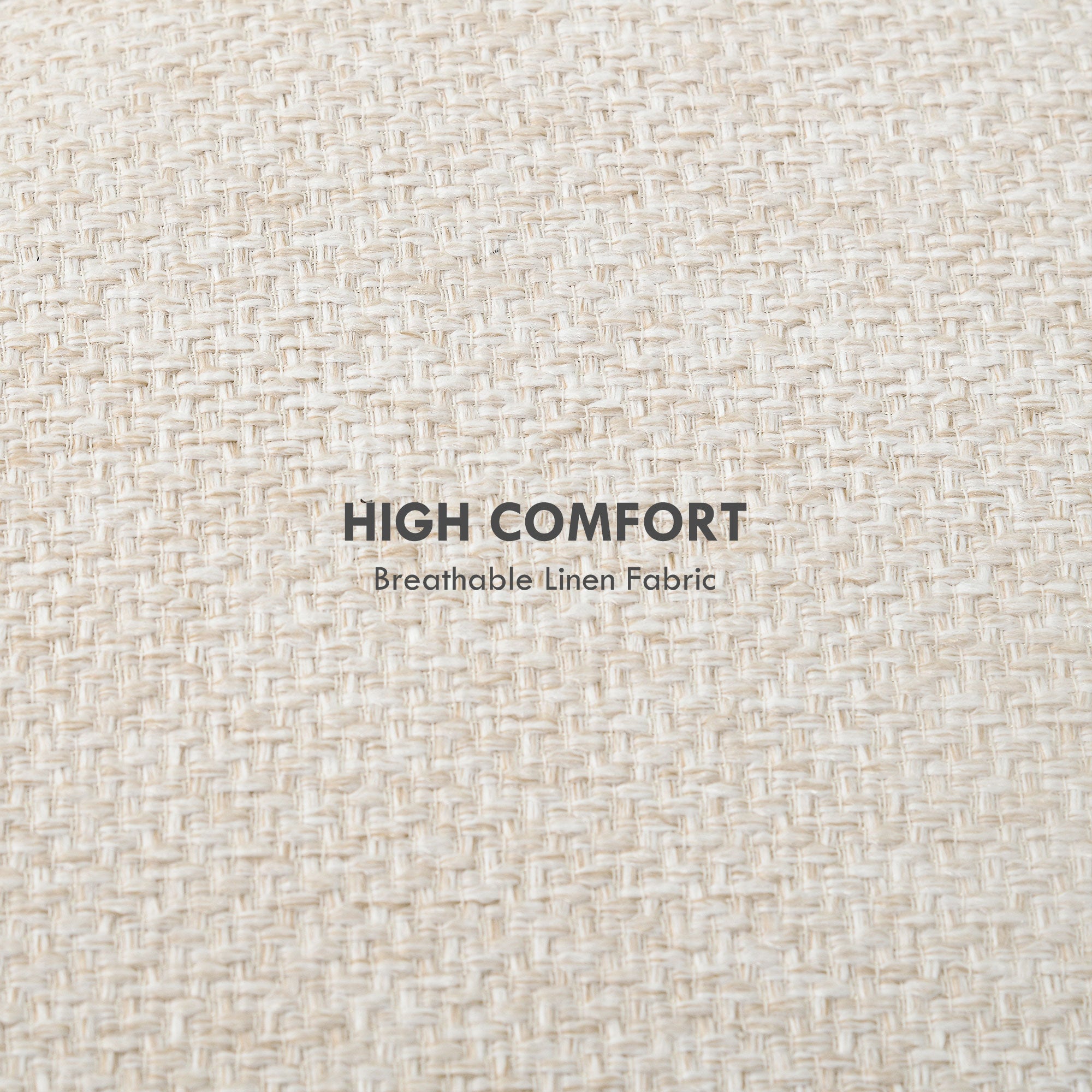 Round Ottoman Stool with Storage, Linen Fabric Upholstered Foot Stool with Padded Seat, Hidden Space and Wood Legs