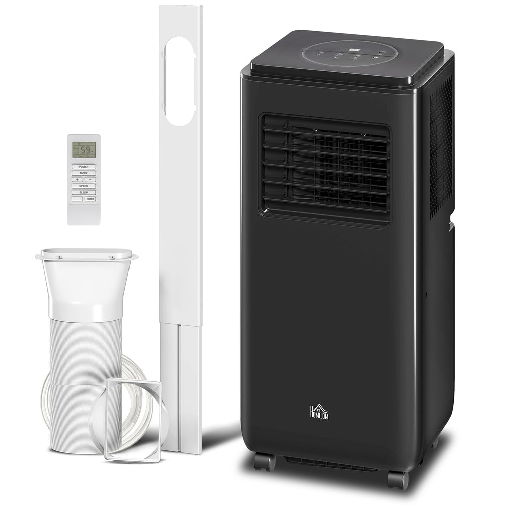 8,000 BTU Moible Air Conditioner 345 Sq. Ft., Dehumidifier Fan Auto Sleep with 24H Timer On/Off, Window Kit, Black