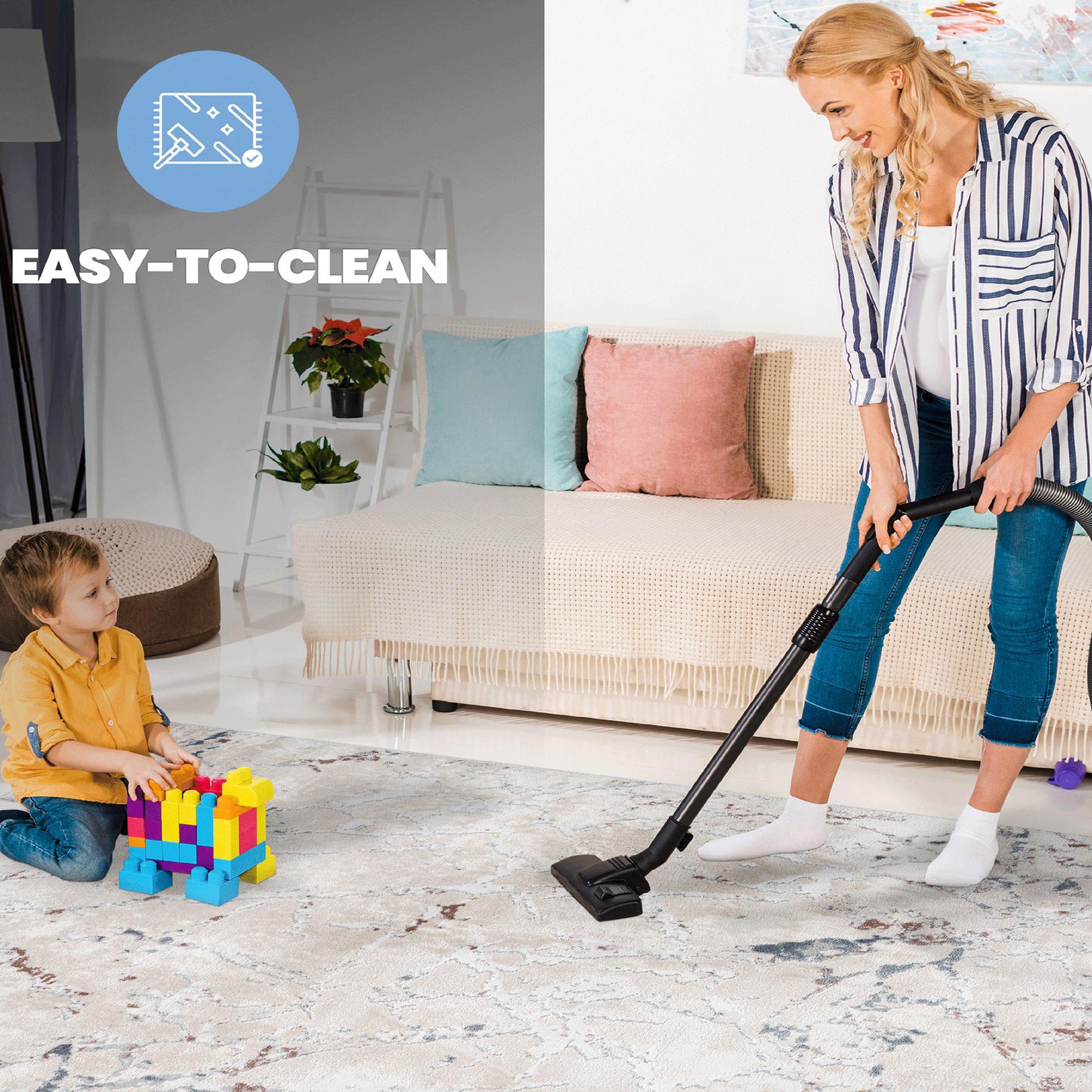 Naar 2x8 Stain-Resistant Area Rug with Non-Shedding Design and Cotton Backing, Kid and Pet-Friendly Carpet, 96" L x 26" W x 0.35" H, Multicolor