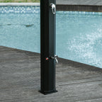 7ft Outdoor Solar Heated Shower with 360 Rotating Shower Head, Foot Shower Faucet, Temperature and Pressure Adjustable, Holds 9.2 Gallons for Backyard Pool