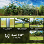 20 x 40 ft Heavy Duty Party Tent Outdoor Gazebo Wedding Tent Event Shelter Carport BBQ with Removable Sidewalls & Windows, Outside Waterproof Canopy for Parties, White