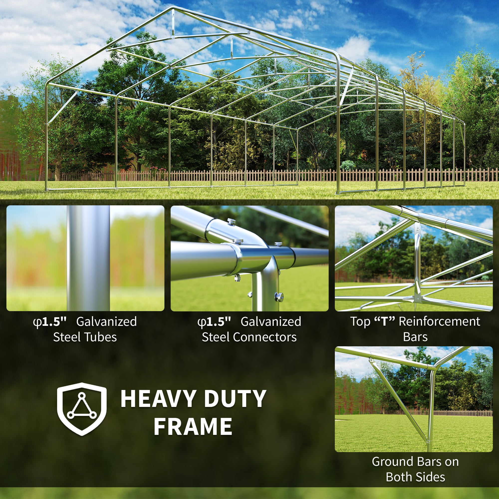 20 x 40 ft Heavy Duty Party Tent Outdoor Gazebo Wedding Tent Event Shelter Carport BBQ with Removable Sidewalls & Windows, Outside Waterproof Canopy for Parties, White