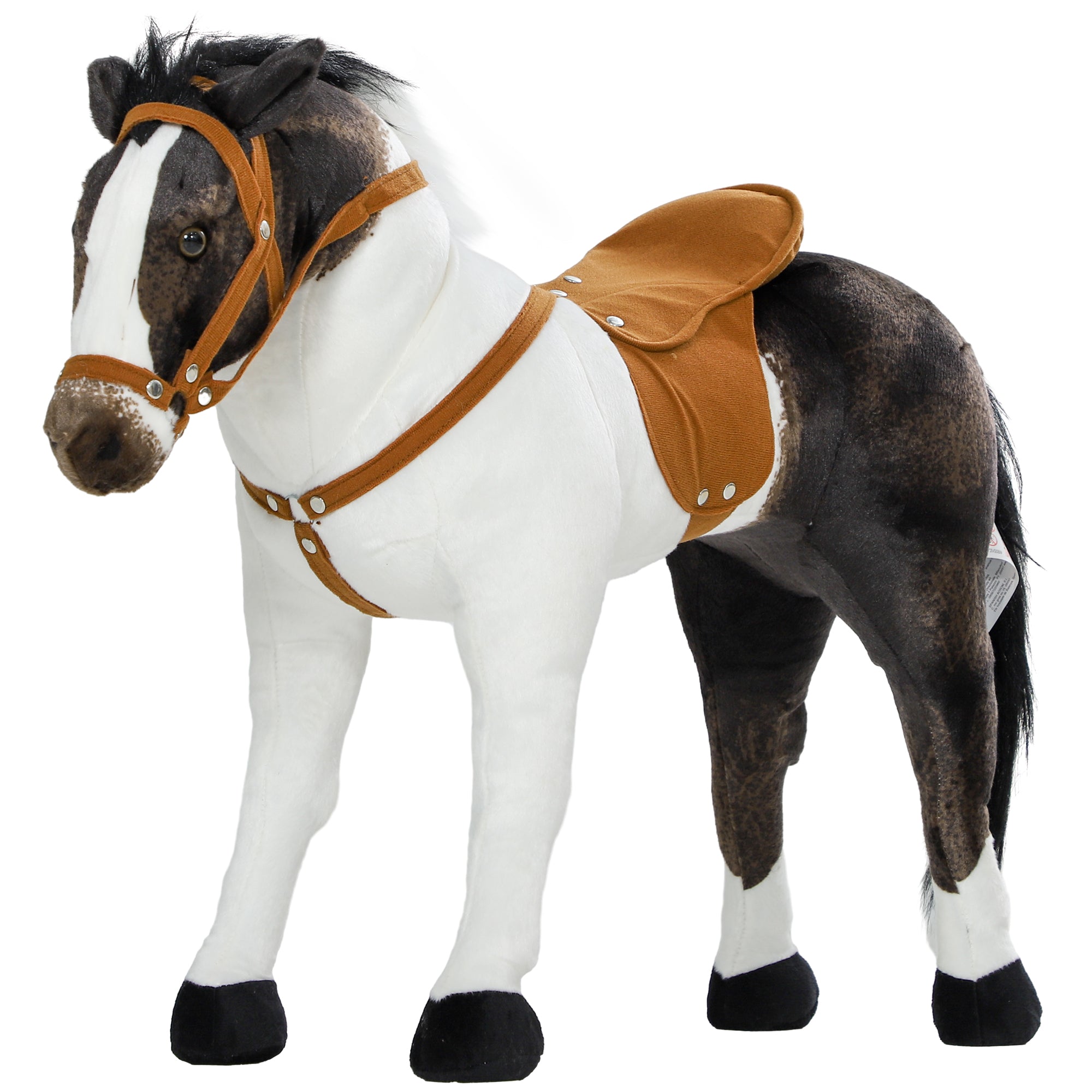 Ride on Horse for Toddlers 3-8 Years Old, Stuffed Animal Horse Toy with Neighing Sound, Brown