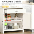 Farmhouse Sideboard Cabinet with Barn Doors Kitchen Buffet Cabinet with Drawer and Adjustable Shelf Stone White Wash