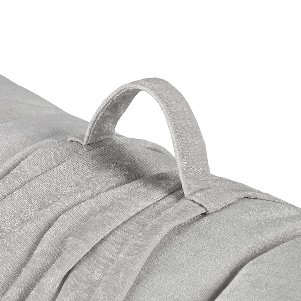 Lightweight Poly Chenille Floor Pillow Cushion with Tufted Detailing, Travel Wrap, Versatile Long Lounger for Relaxing, 74" L x 27" W x 3" H, Gray