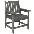 All-Weather Patio Chair, HDPE Patio Dining Chair, Heavy Duty Wood-Like Outdoor Furniture for Garden, Backyard, Deck, Porch, Lawn, Gray