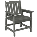 All-Weather Patio Chair, HDPE Patio Dining Chair, Heavy Duty Wood-Like Outdoor Furniture for Garden, Backyard, Deck, Porch, Lawn, Gray
