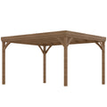 10' x 12' Outdoor Wooden Pergola, Grape Vine Gazebo with Concrete Anchors for Garden, Patio, Backyard, Deck, Brown