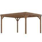 10' x 12' Outdoor Wooden Pergola, Grape Vine Gazebo with Concrete Anchors for Garden, Patio, Backyard, Deck, Brown