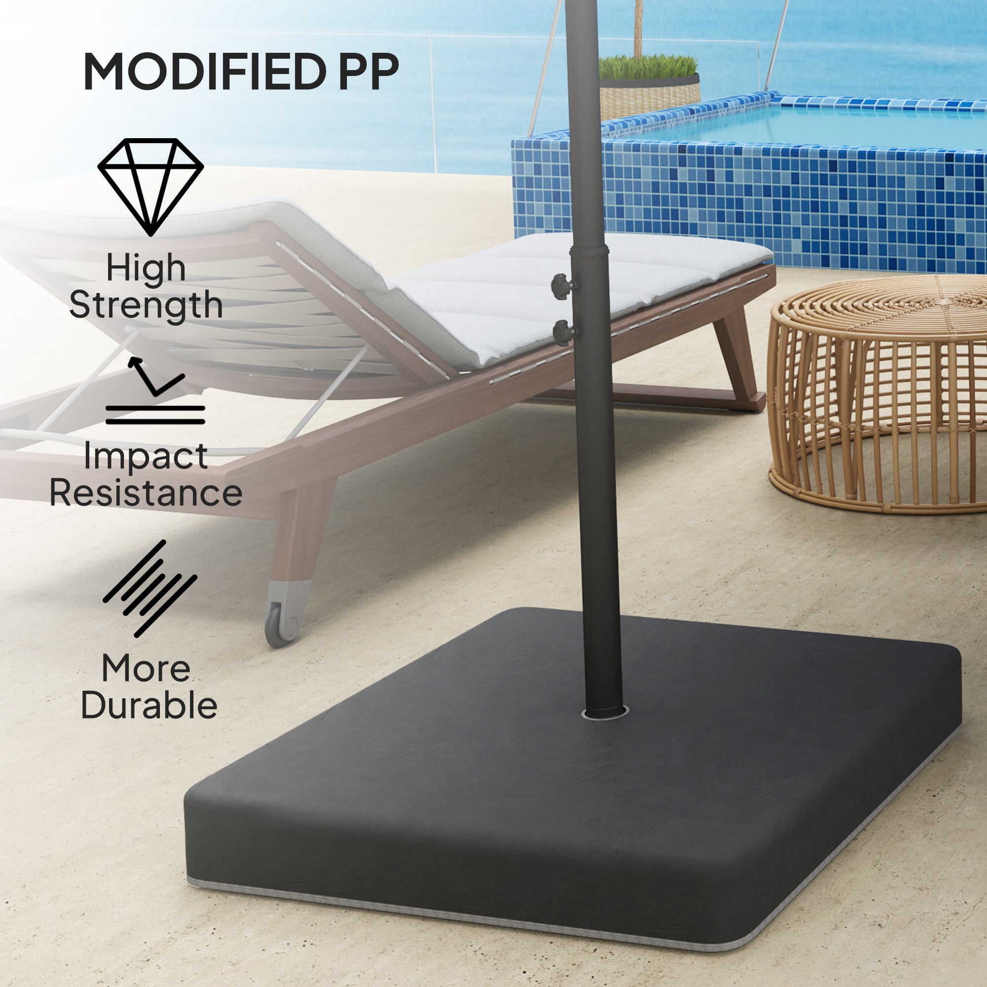 4 Piece Offset Umbrella Base Weight for 176 lbs Sand Heavy Duty Outdoor Weights for Umbrella Stand, Black