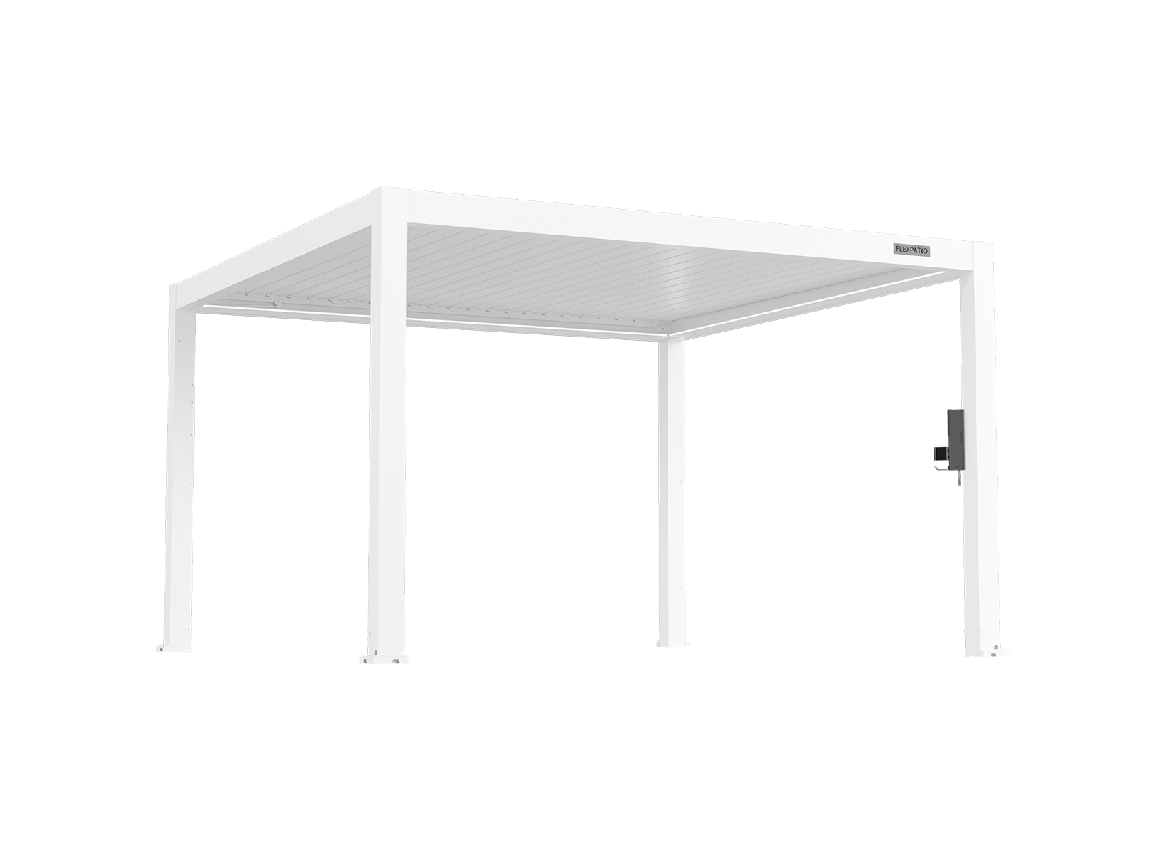 POWER+ PRO Gen 2 Motorized Pergola 13' x 13' White – 6063-T5 Aluminum, Motorized Louvers, LED, IP68 Outlets, 165 MPH Wind