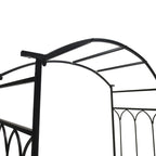 Metal Trellis Arbor Arch for Climbing Plants with Garden Bench, Grow Grapes and Vines, Decorative Seating, Black