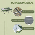 2-Person Folding Camping Cot Portable Outdoor Bed Set with Sleeping Bag, Inflatable Air Mattress, Comfort Pillows and Carry Bag, Soft and Comfortable for Outdoor Travel Camp Beach Vacation