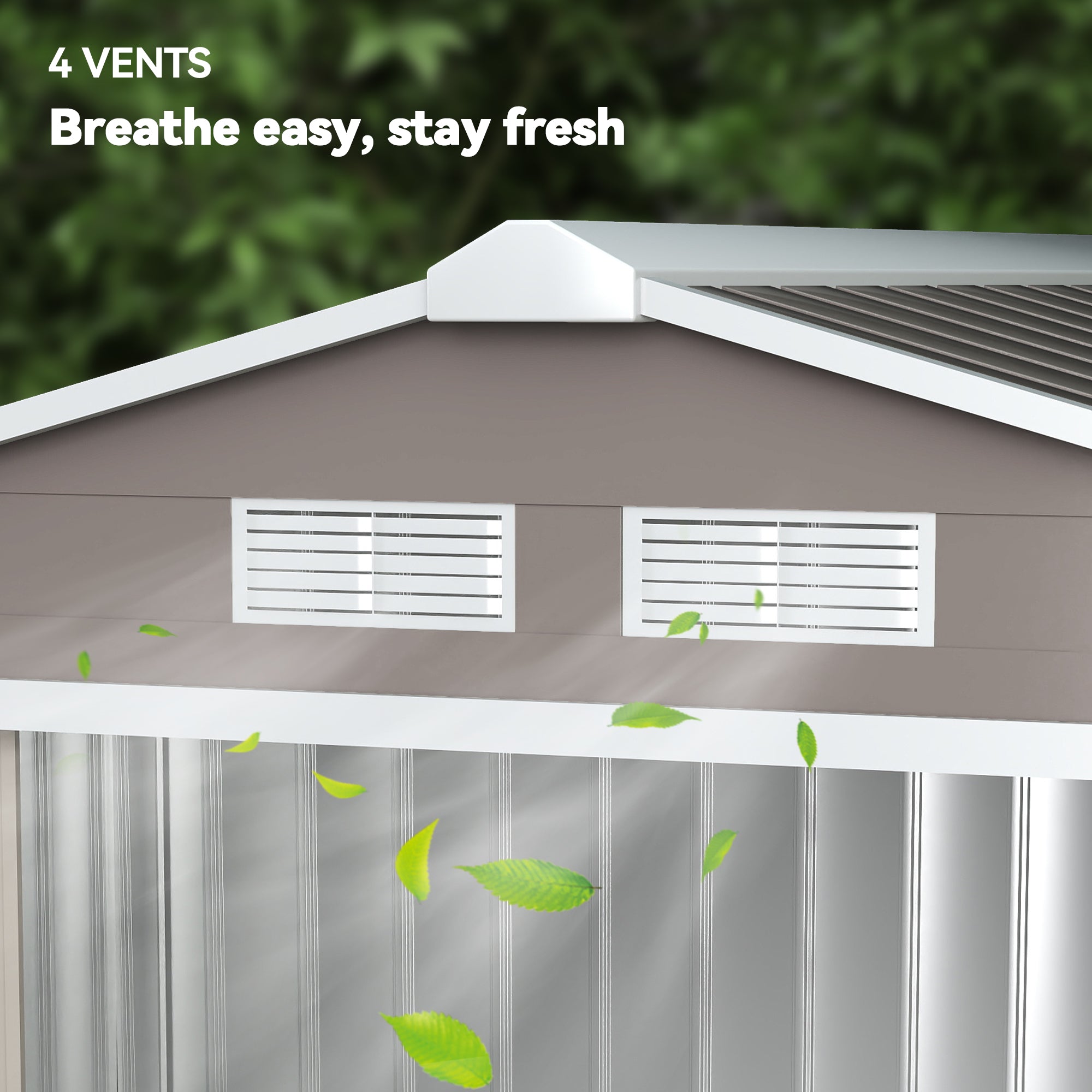 7' x 4' Outdoor Storage Shed, Garden Tool Metal Shed with Foundation Kit, Double Lockable Door, Air Vents and Sloping Roof, for Backyard, Patio, Lawn, Gray