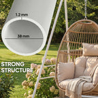 Hammock Chair Stand Indoor and Outdoor Use with Anti-Slip Foot Pads, 2 Carabiners, White