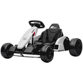24V Electric Go Kart with Dual 150W Motors, Adjustable Seat & 11.2MPH High Speed, Slow Start, 5-Point Harness, White