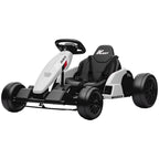 24V Electric Go Kart with Dual 150W Motors, Adjustable Seat & 11.2MPH High Speed, Slow Start, 5-Point Harness, White
