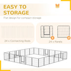24 Panel Dog Playpen for Small and Medium Dogs with Lockable Door, 15.7' x 15.7' x 2.6'