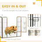 24 Panel Dog Playpen for Small and Medium Dogs with Lockable Door, 15.7' x 15.7' x 2.6'