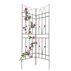 4 Pack Metal Garden Trellis with Rustproof Feature, for Climbing Plant Support, Easy Assembly, Brown