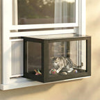 Catio Outdoor Cat Enclosure 25"–41" Outdoor Cat House for Sunbathing, Napping & Overlooking