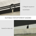 9.84' x 11.8' Gazebo Sidewall Set with Hooks/C-Rings, Beige