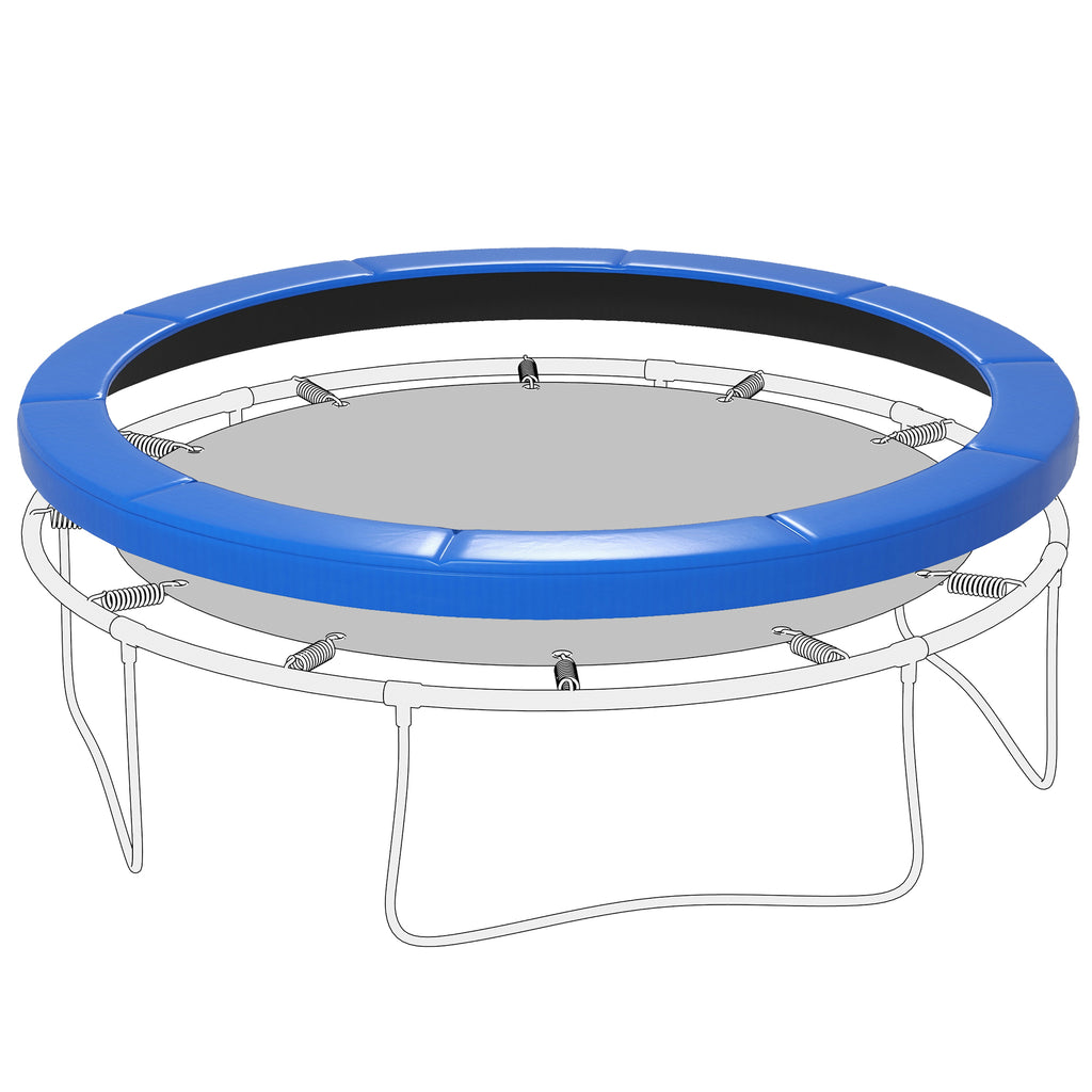 12FT Trampoline Spring Cover, Safety Trampoline Pad Replacement, Waterproof and Tear Resistant, All Weather Trampoline Accessories, No Holes for Pole, Blue