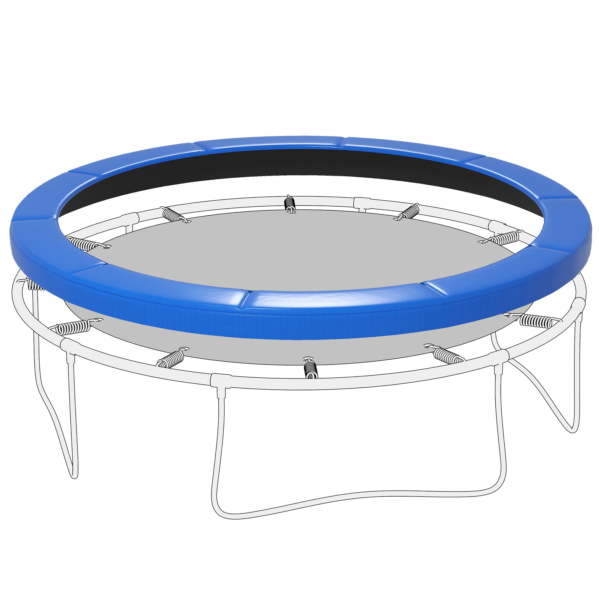 12FT Trampoline Spring Cover, Safety Trampoline Pad Replacement, Waterproof and Tear Resistant, All Weather Trampoline Accessories, No Holes for Pole, Blue