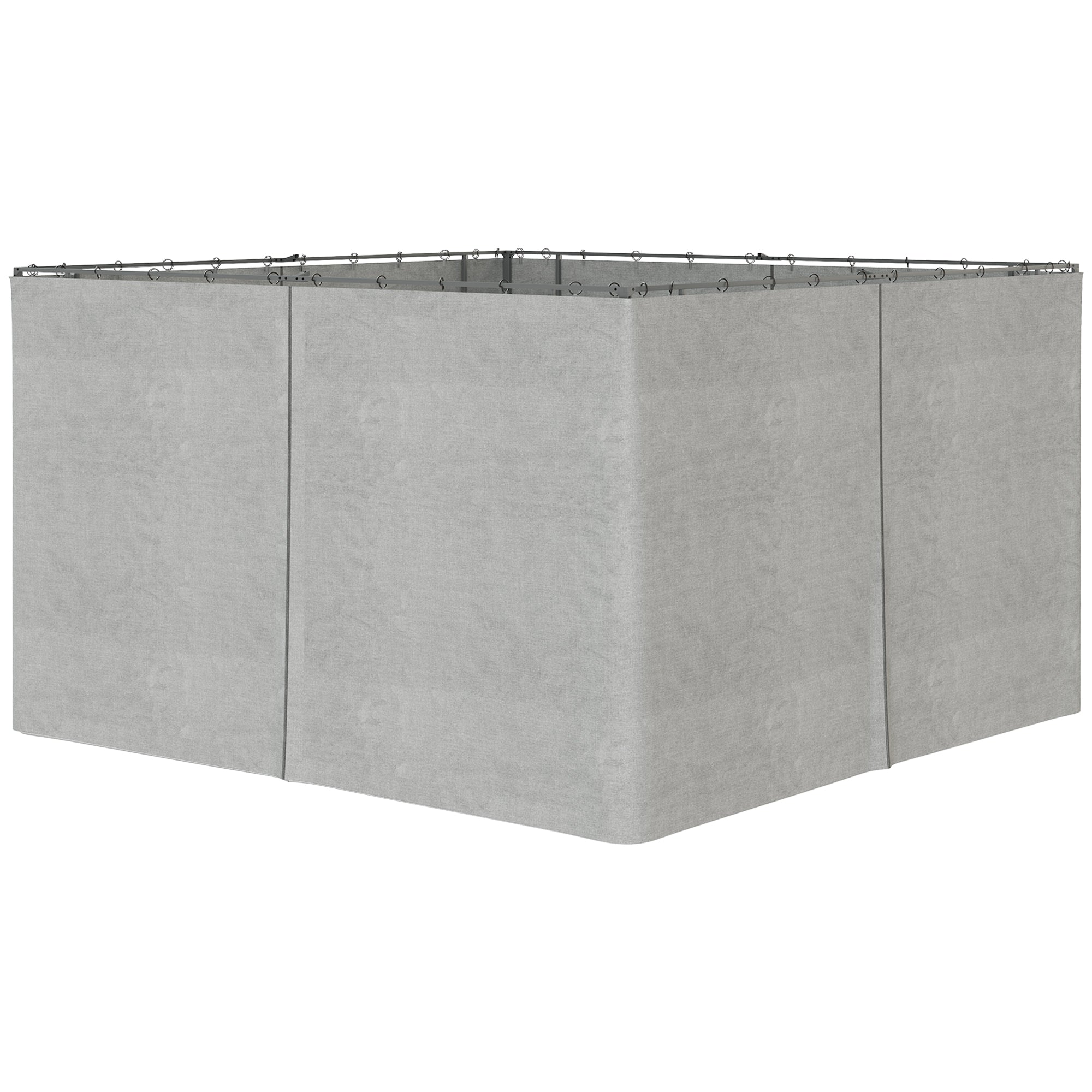 9.84' x 13.1' Gazebo Sidewall Set with Hooks/C-Rings, Light Gray