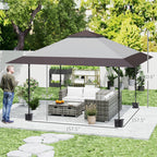 13' x 13' Pop Up Canopy Tent, UPF50+ Tents for Parties, Height Adjustable, with Wheeled Carry Bag and 4 Sand Bags, Gray